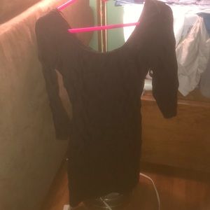 Black ruffley stretch dress